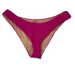 J. Crew Pink Curved Waist Cheeky Bikini Bottom Size L NWT